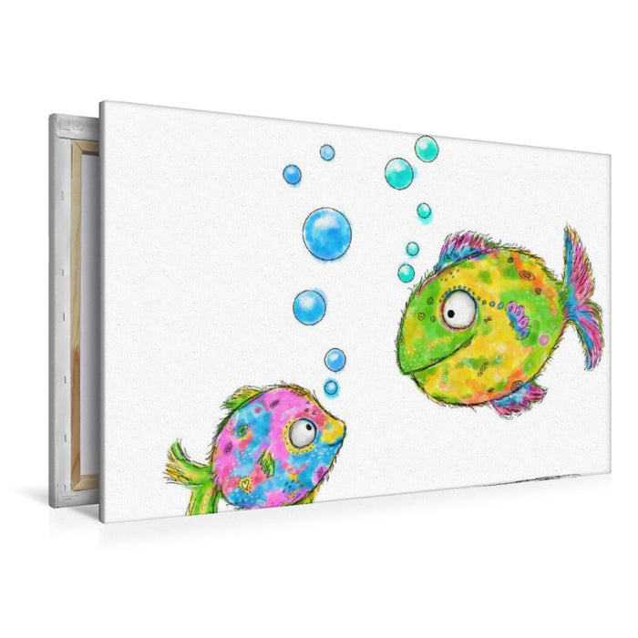 Premium Textil-Leinwand Fische