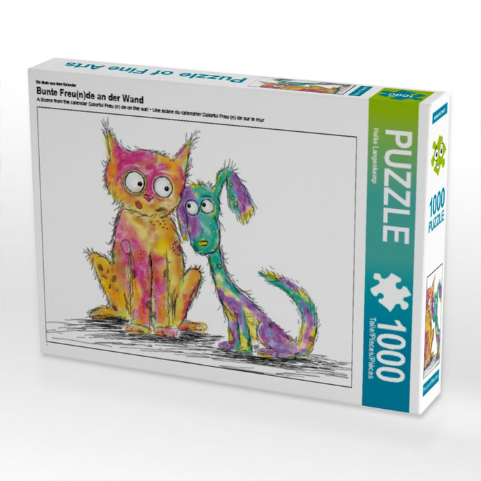 Ein Motiv aus dem Kalender Bunte Freu(n)de an der Wand 1000 Teile Puzzle quer - CALVENDO Foto-Puzzle'
