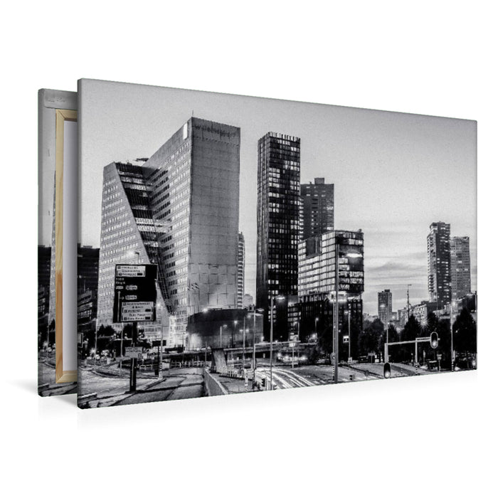 Premium Textil-Leinwand Skyline am Abend