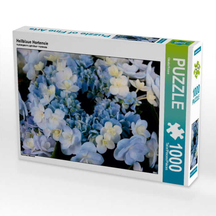 Hellblaue Hortensie 1000 Teile Puzzle quer - CALVENDO Foto-Puzzle'