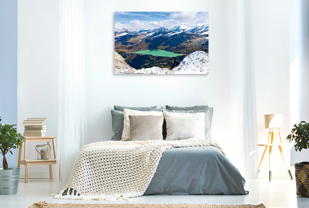 Toile textile haut de gamme Toile textile haut de gamme 120 cm x 80 cm de large Un motif du calendrier Les lacs de montagne du Pinzgau 