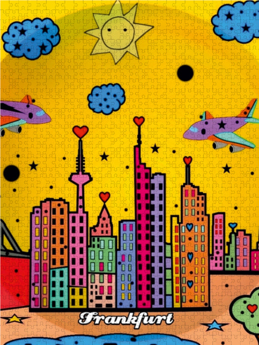 Frankfurt 1000 Teile Puzzle hoch - CALVENDO Foto-Puzzle'