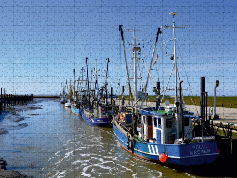 Krabbenkutter in Wremen 1000 Teile Puzzle quer - CALVENDO Foto-Puzzle'
