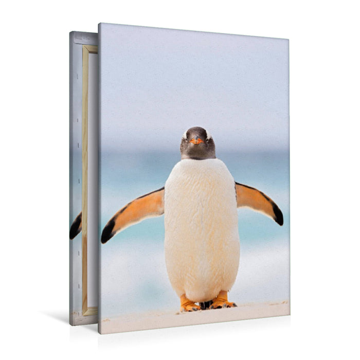 Premium Textil-Leinwand Hallo Pinguin