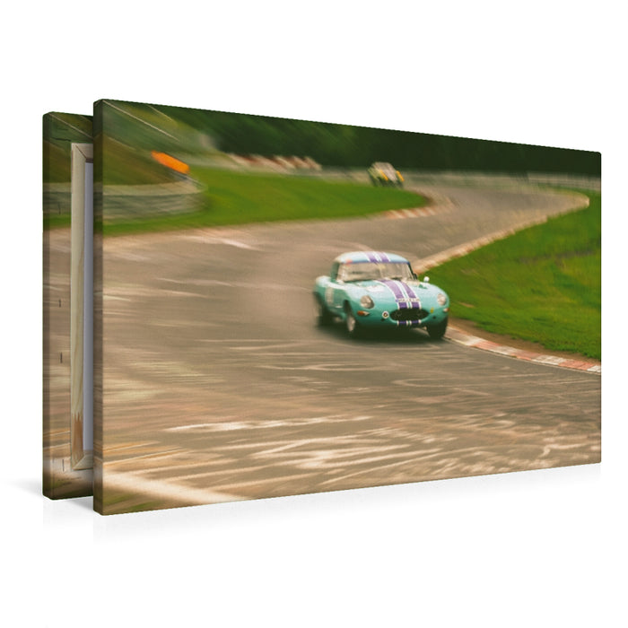 Toile textile premium Toile textile premium 120 cm x 80 cm paysage Jaguar E-Type Racing 