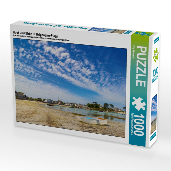 Boot und Ebbe in Brignogan-Plage 1000 Teile Puzzle quer - CALVENDO Foto-Puzzle'