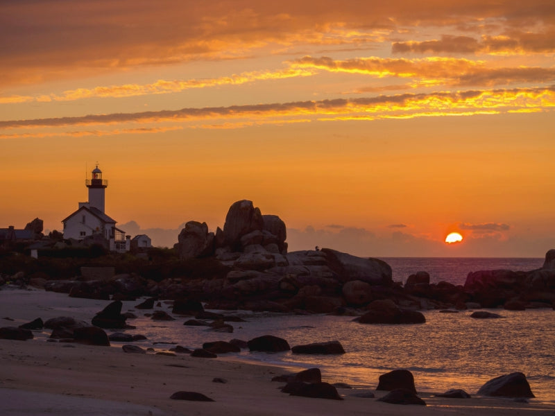 Sonnenuntergang in Brignogan-Plage 1000 Teile Puzzle quer - CALVENDO Foto-Puzzle'