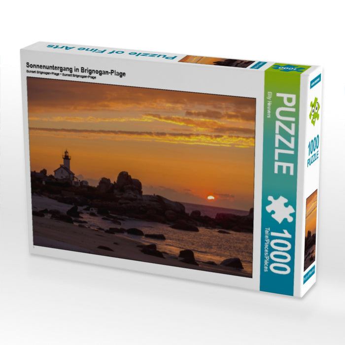 Sonnenuntergang in Brignogan-Plage 1000 Teile Puzzle quer - CALVENDO Foto-Puzzle'