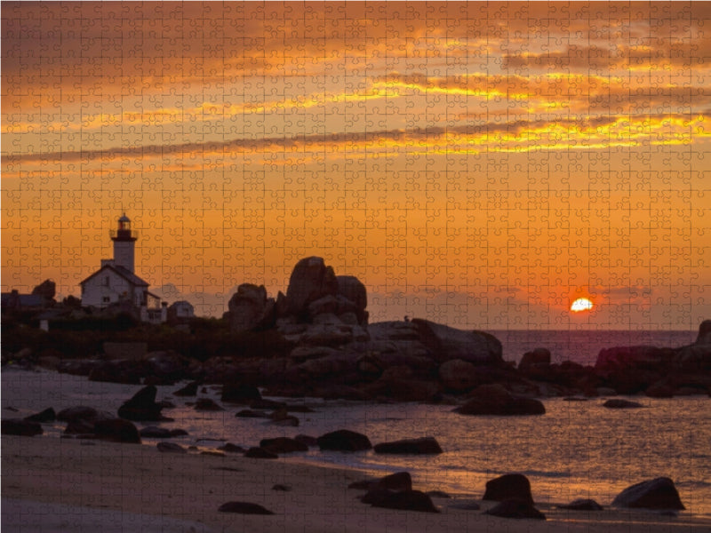 Sonnenuntergang in Brignogan-Plage 1000 Teile Puzzle quer - CALVENDO Foto-Puzzle'
