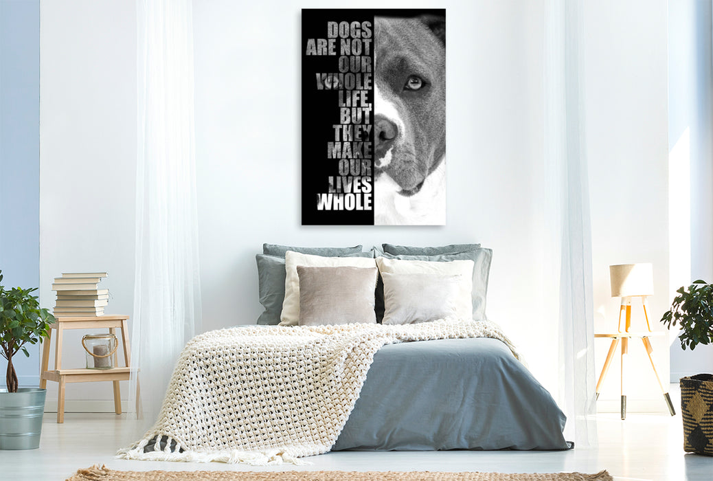 Toile textile haut de gamme Toile textile haut de gamme 80 cm x 120 cm de haut American Staffordshire Terrier 