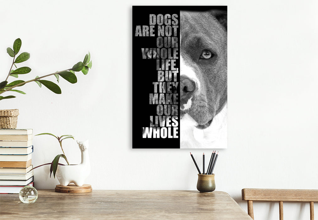 Toile textile haut de gamme Toile textile haut de gamme 80 cm x 120 cm de haut American Staffordshire Terrier 