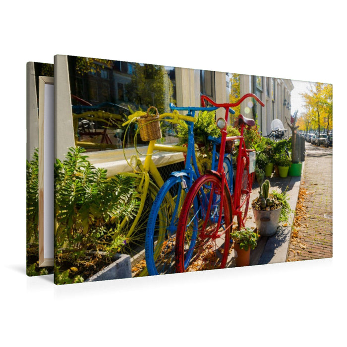 Premium Textil-Leinwand Bunte Fahrräder