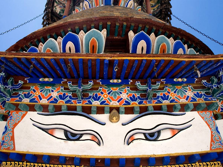 Kumbum Chörten: Alles sehende Augen Buddhas - CALVENDO Foto-Puzzle'