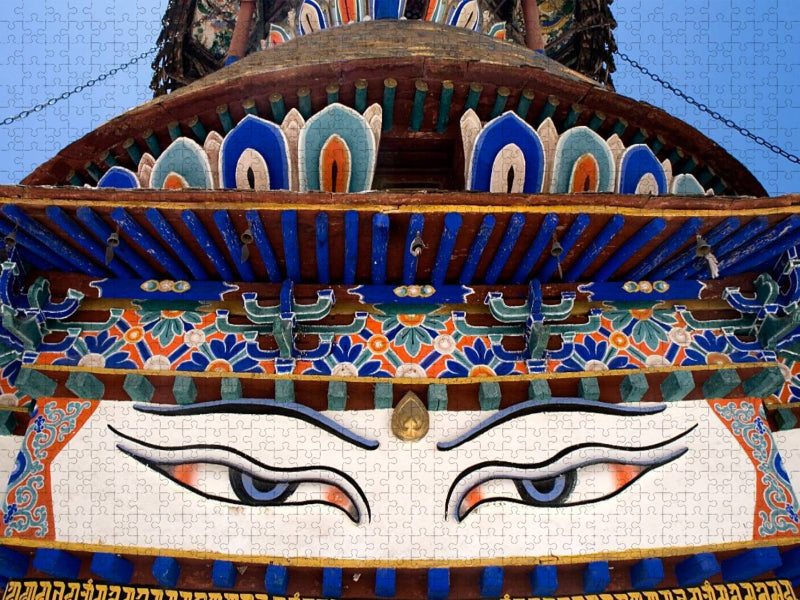 Kumbum Chörten: Alles sehende Augen Buddhas - CALVENDO Foto-Puzzle'