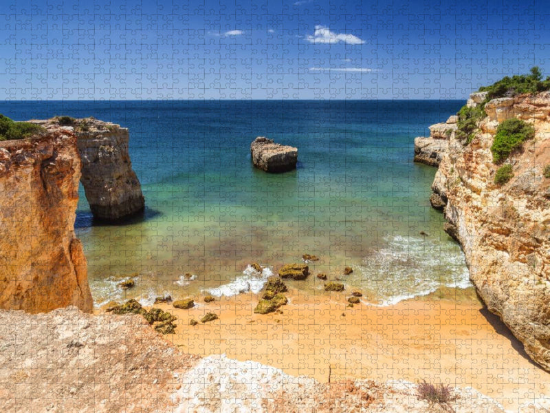 Praia de Albufeira - Algarve, Portugal - CALVENDO Foto-Puzzle'