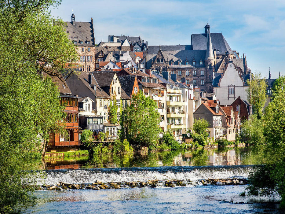 Marburg an der Lahn, Blick vom Hirsefeldsteg - CALVENDO Foto-Puzzle'