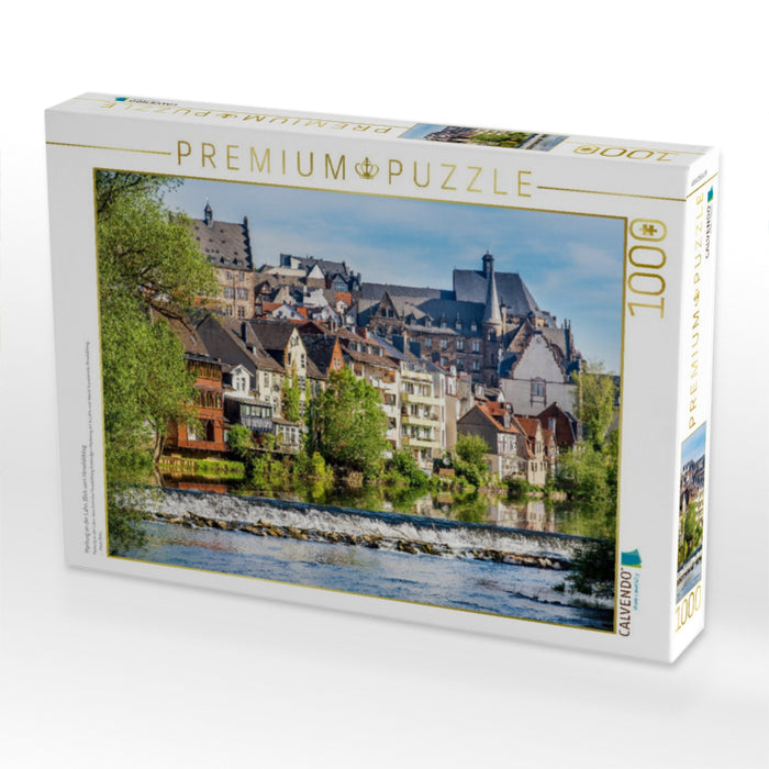 Marburg an der Lahn, Blick vom Hirsefeldsteg - CALVENDO Foto-Puzzle'