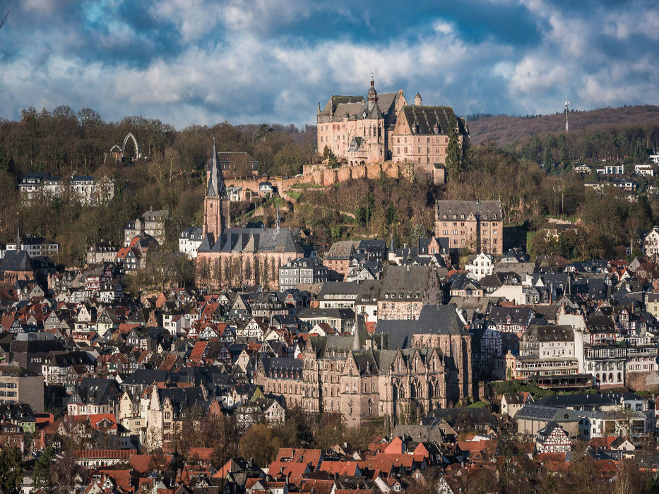 Marburg an der Lahn, Blick vom Rabenstein auf die Altstadt - CALVENDO Foto-Puzzle'