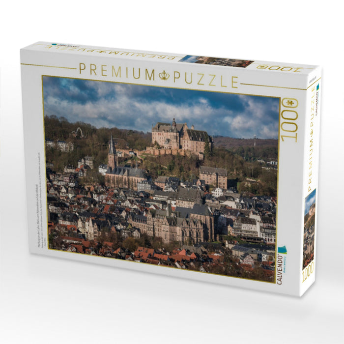 Marburg an der Lahn, Blick vom Rabenstein auf die Altstadt - CALVENDO Foto-Puzzle'