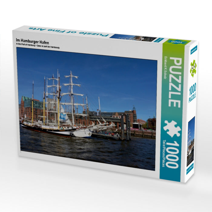 Dans le port de Hambourg - Puzzle photo CALVENDO 
