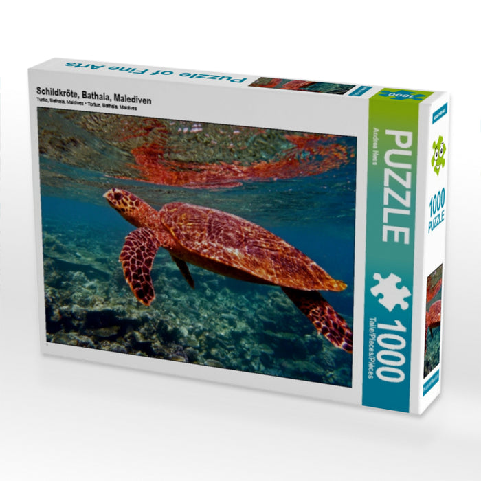 Turtle, Bathala, Maldives - CALVENDO photo puzzle 