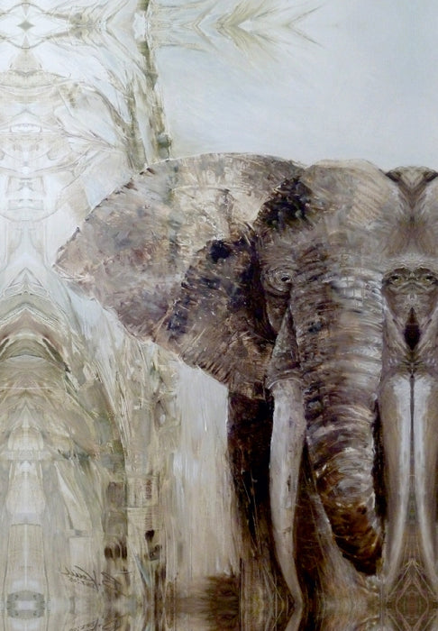 Premium Textil-Leinwand Elefant I