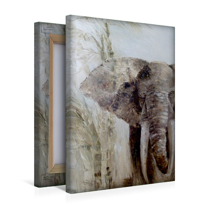 Premium Textil-Leinwand Elefant I