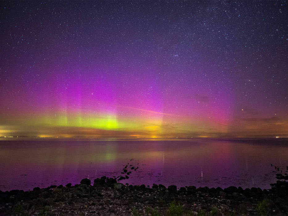 Polarlichter über der Kieler Bucht - CALVENDO Foto-Puzzle'