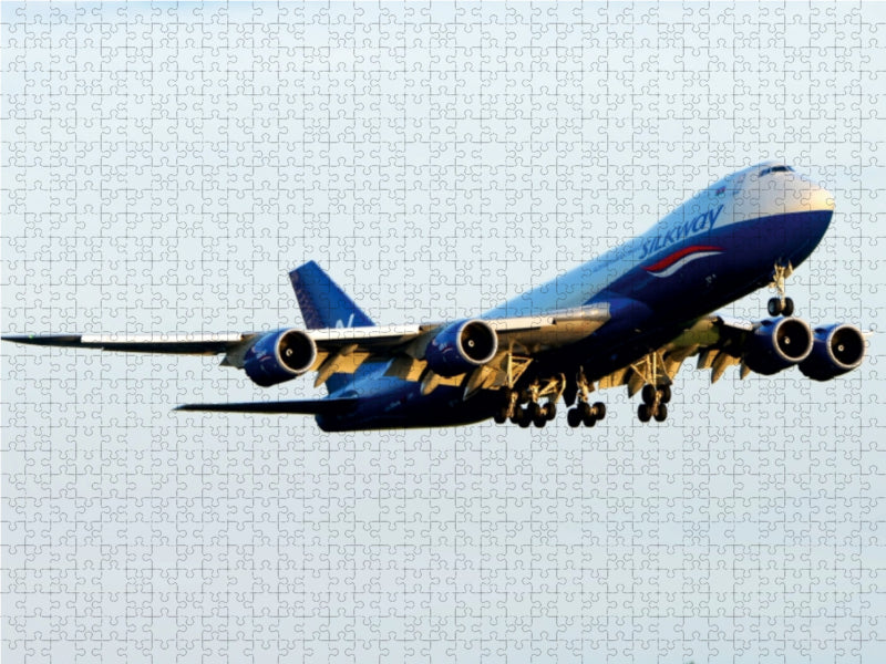 Silkway Azerbaijan Cargo Boeing 747-8F 1000 Teile Puzzle quer - CALVENDO Foto-Puzzle'