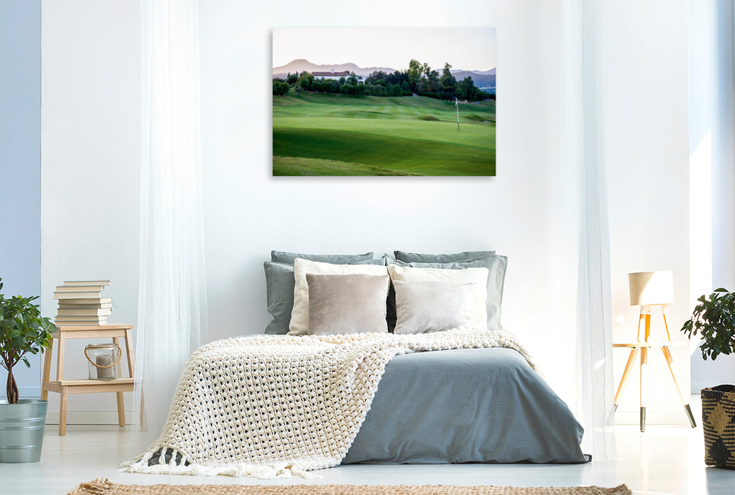 Premium Textil-Leinwand Premium Textil-Leinwand 120 cm x 80 cm quer Finca Cortesin Golf Course