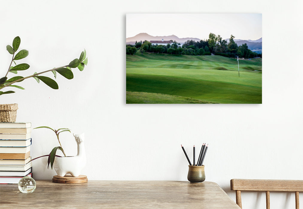 Premium Textil-Leinwand Premium Textil-Leinwand 120 cm x 80 cm quer Finca Cortesin Golf Course