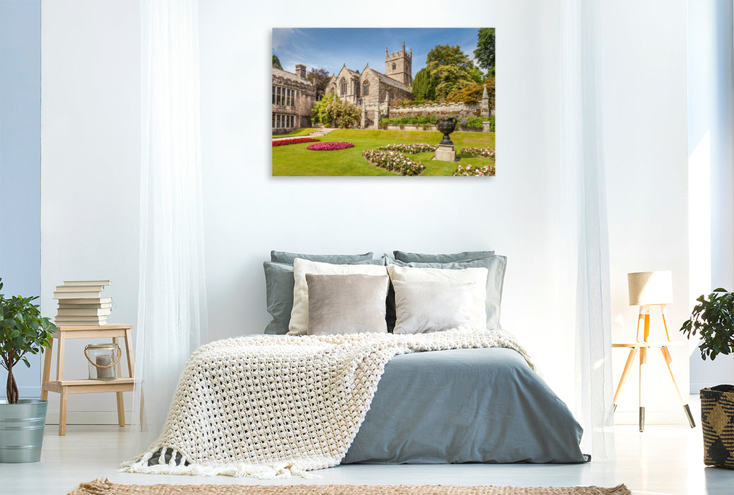 Premium Textil-Leinwand Premium Textil-Leinwand 120 cm x 80 cm quer Lanhydrock House in Cornwall, Südengland
