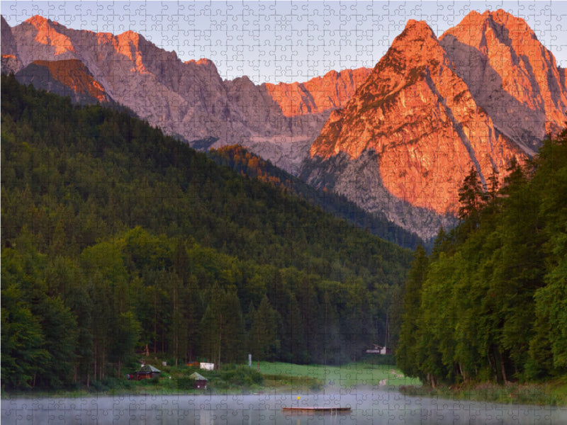 Riessersee mit Zugspitzblick 2000 Teile Puzzle quer - CALVENDO Foto-Puzzle'