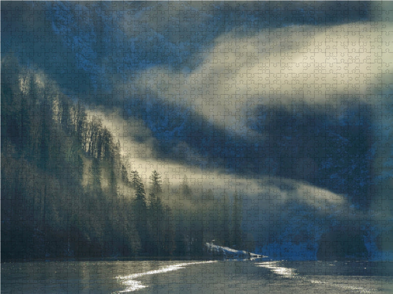 Driving in the morning fog - CALVENDO photo puzzle 
