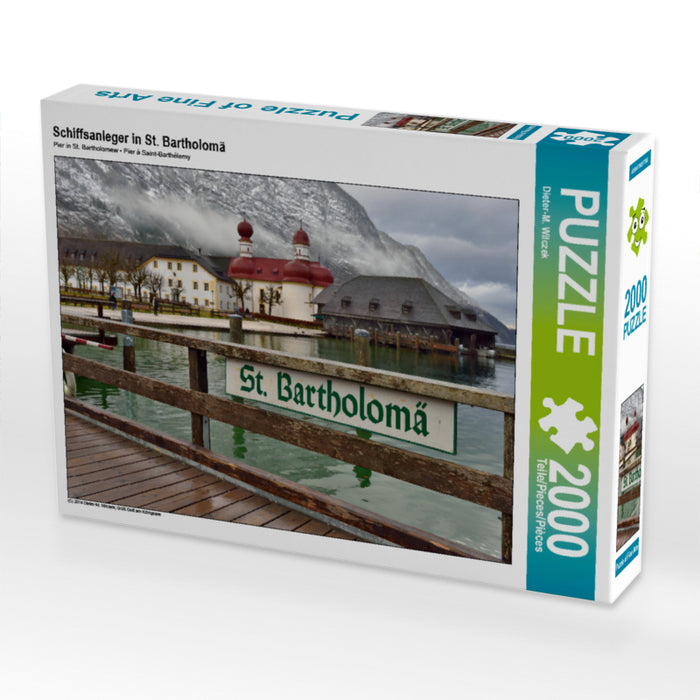 Schiffsanleger in St. Bartholomä 2000 Teile Puzzle quer - CALVENDO Foto-Puzzle'