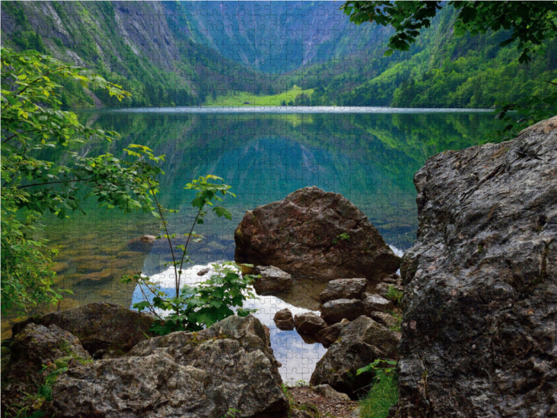 Obersee with Fischunkelalm in the distance - CALVENDO photo puzzle 