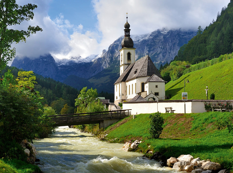 Malerwinkel Pfarrkirche St.Sebastian 2000 Teile Puzzle quer - CALVENDO Foto-Puzzle'