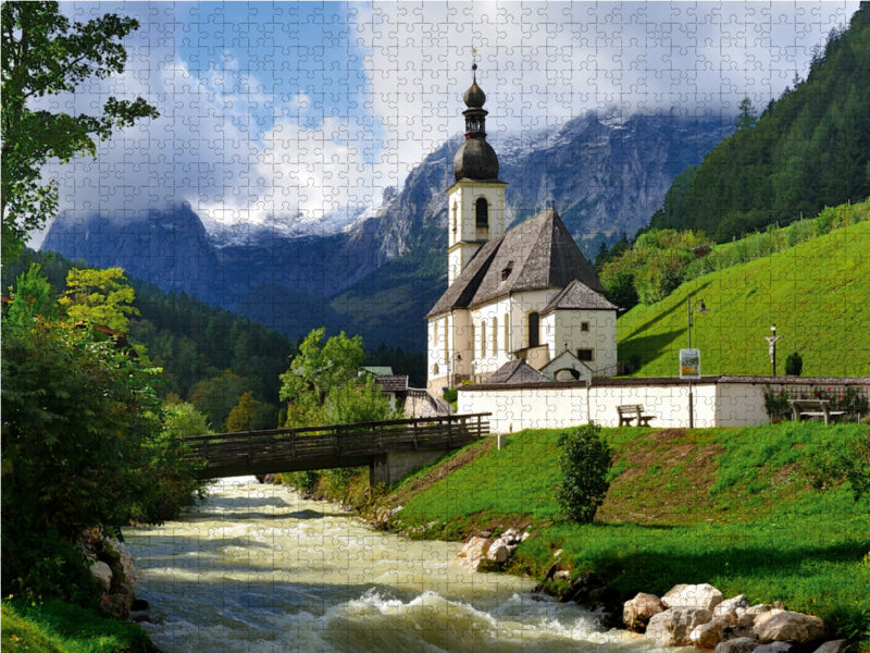 Malerwinkel Pfarrkirche St.Sebastian 2000 Teile Puzzle quer - CALVENDO Foto-Puzzle'