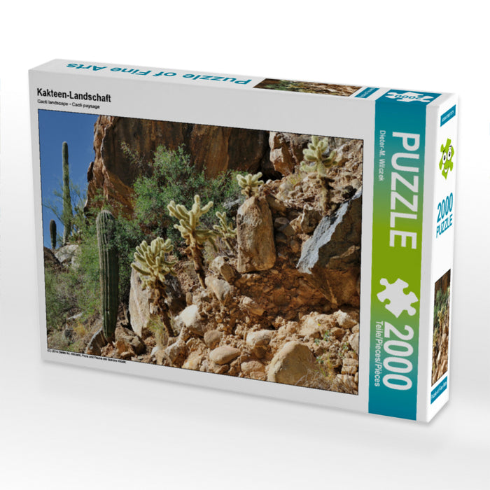 Kakteen-Landschaft 2000 Teile Puzzle quer - CALVENDO Foto-Puzzle'