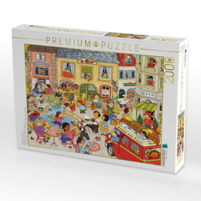 Dorfplatz im Sommer - CALVENDO Foto-Puzzle'