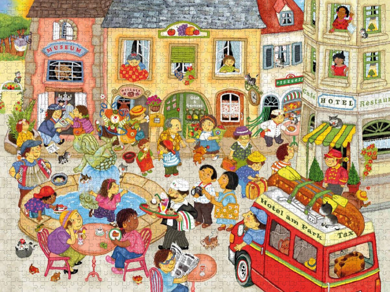 Dorfplatz im Sommer - CALVENDO Foto-Puzzle'