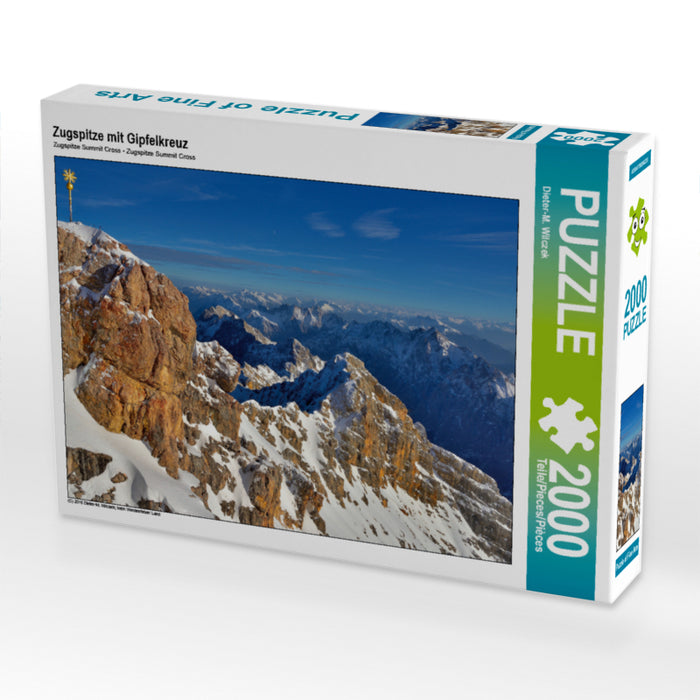 Zugspitze mit Gipfelkreuz 2000 Teile Puzzle quer - CALVENDO Foto-Puzzle'