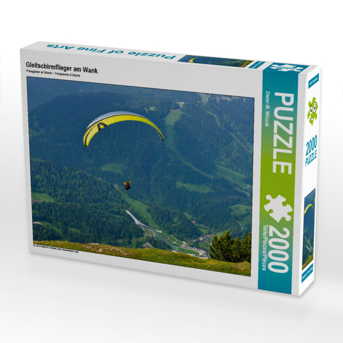 Gleitschirmflieger am Wank 2000 Teile Puzzle quer - CALVENDO Foto-Puzzle'