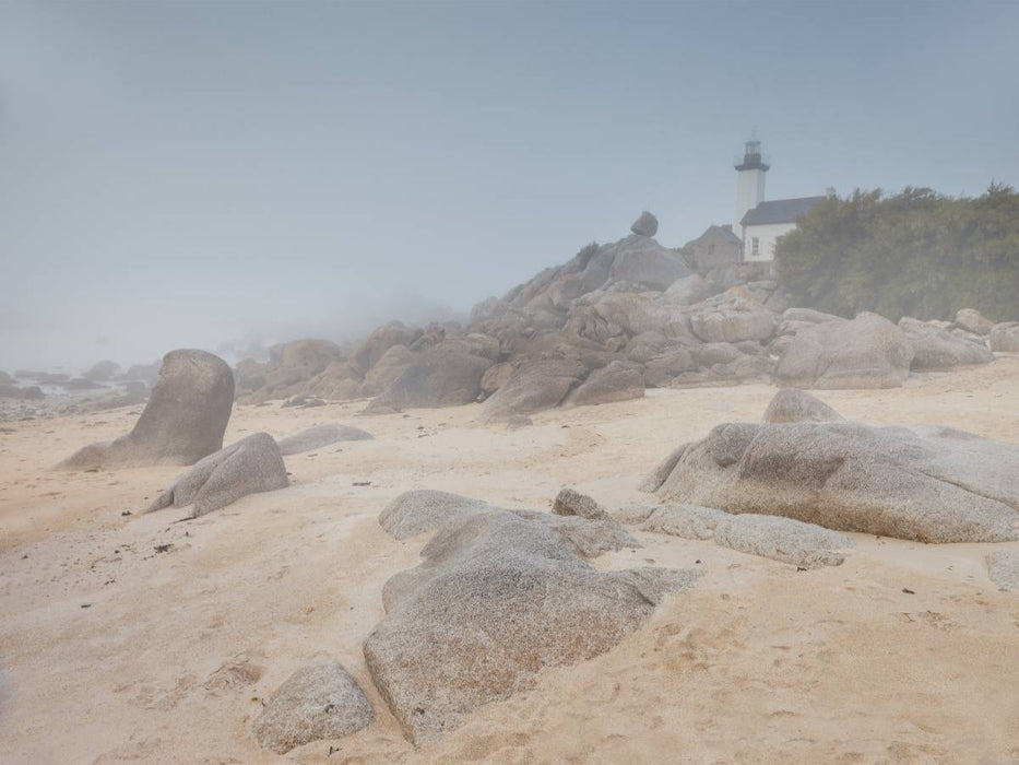Leuchtturm an der Pointe de Pontusval in der Bretagne, Frankreich - CALVENDO Foto-Puzzle'