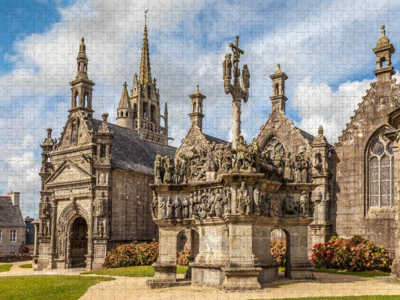 Pfarrei Lampaul-Guimiliau in der Bretagne, Frankreich - CALVENDO Foto-Puzzle'