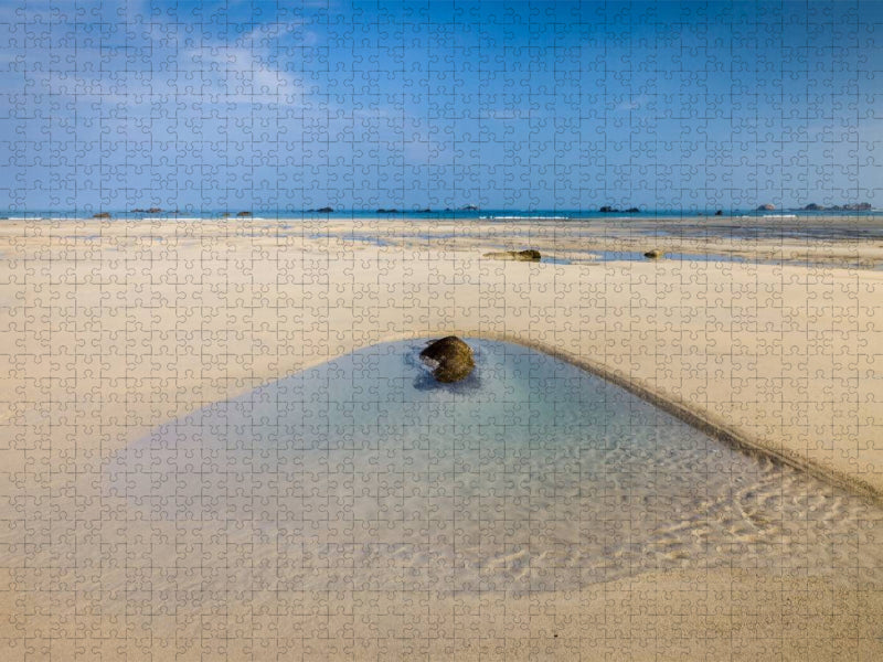 Strand von Kerfissien in der Bretagne, Frankreich - CALVENDO Foto-Puzzle'