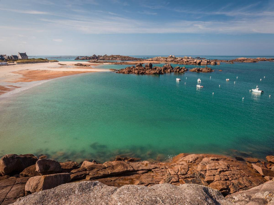Bay Greve Blanche in Tregastel in der Bretagne, Frankreich - CALVENDO Foto-Puzzle'