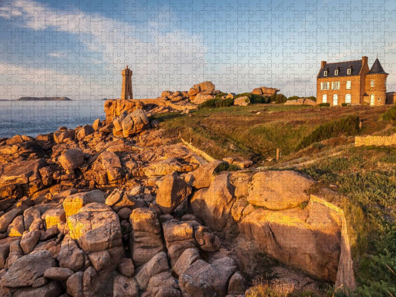 Ploumanach Leuchtturm in der Bretagne, Frankeich - CALVENDO Foto-Puzzle'