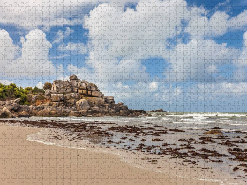 Zöllner Haus am Strand von Kerfissien in der Bretagne, Frankreich - CALVENDO Foto-Puzzle'