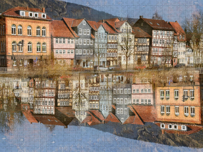 Der Steinweg an der Werra in Hann. Münden - CALVENDO Foto-Puzzle'